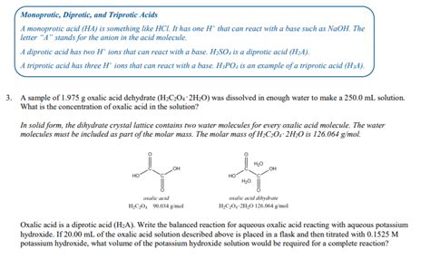 Solved Monoprotic Diprotic And Triprotic Acids A