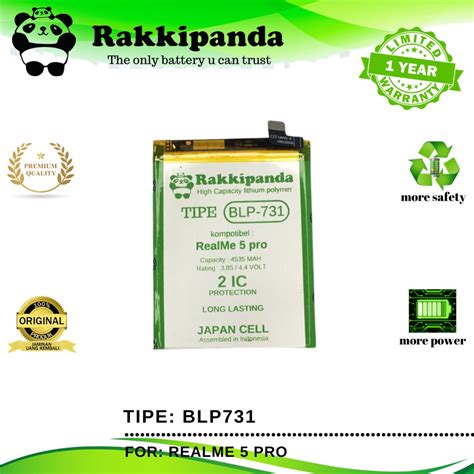 Jual R K RakkiPanda BLP731 BLP 731 Realme 5 Pro Batre Batrai Baterai