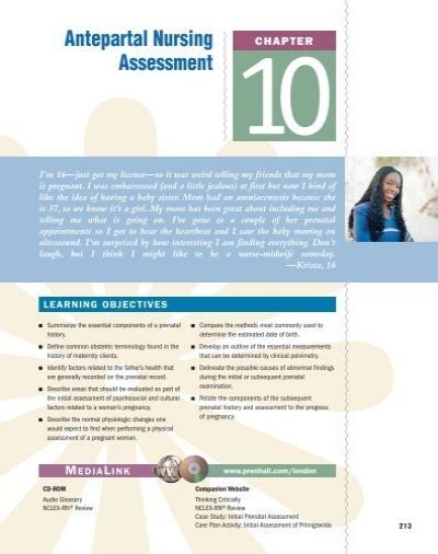 Chapter 10 Antepartal Nursing Assessment