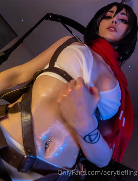 Aery Tiefling Mikasa Ackerman Cosplay Aery Tiefling Mikasa Ackerman Porn Pic