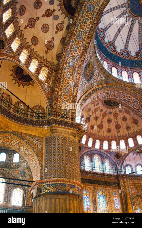 Interior Of The Blue Mosque Also Known As Sultan Ahmed Mosque Hand