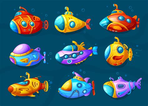 Cartoon Underwater Submarines Vector Game Asset 25432669 Vector Art At