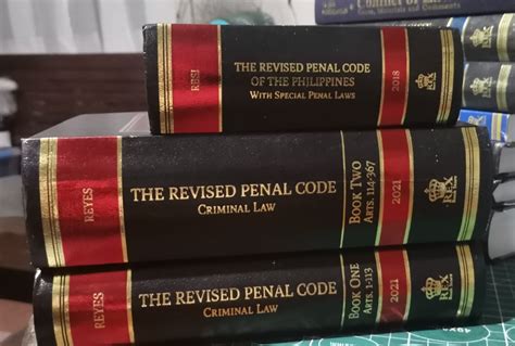 Criminal Law The Revised Penal Code 2021 Ed Reyes Books 1and2 Bundle With Free Rpc Codal On