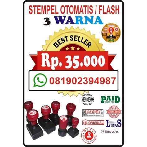 Jual Menyurat Surat Stempel Otomatis Flash 3 Warna Murah Meriah Surat