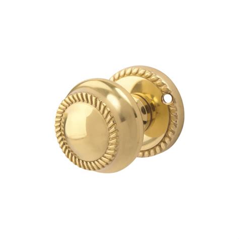 Altro Georgian Rope Edge Mortice Door Knob Polished Brass Ironmongerydirect Same Day Despatch