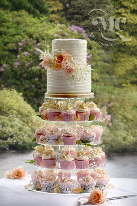 Italian Meringue Buttercream With Peach Roses Wedding Cake By Mama