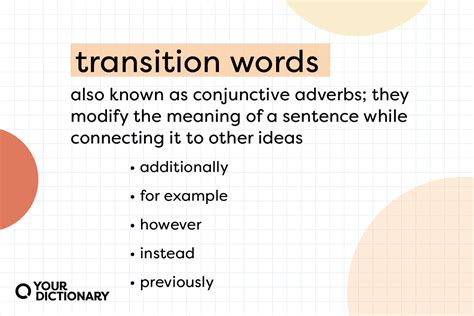 Types Of Transition Words And How To Use Them Yourdictionary