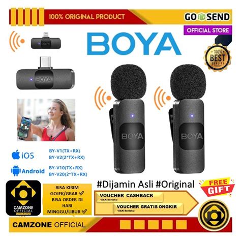 Jual Boya BY V1 V2 Ultra Compact 2 4Ghz Wireless Microphone Shopee