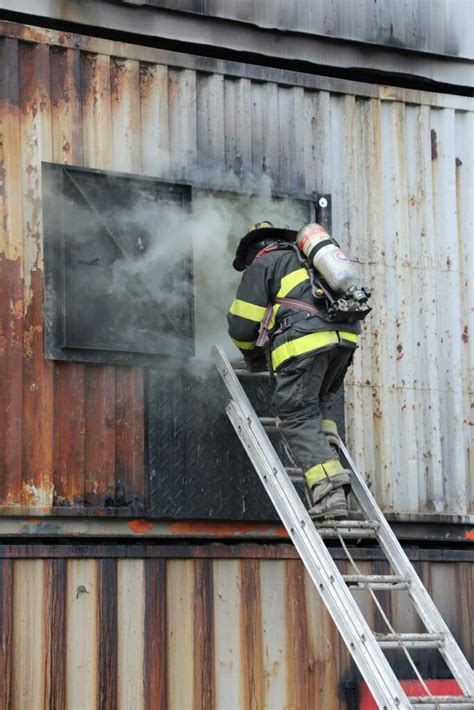 Firefighter Training Drill Ground Ladder Carry Raise Fire