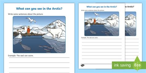 Arctic Writing Stimulus Picture Worksheet Teacher Made