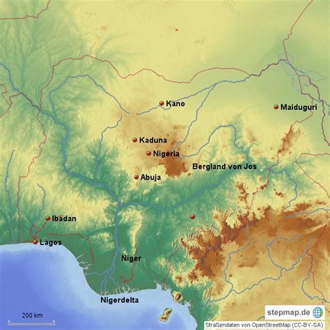 Stepmap Nigeria Landkarte Für Afrika