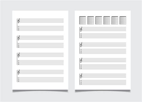 Plantilla De Tablatura Y Notaci N Musical De Papel Cuadriculado Para