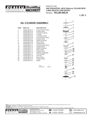 Fillable Online Repair Parts Sheet Pow R Riser Lifting Jacks PR Series