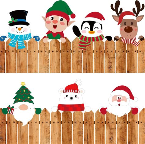 Amazon Beeveer 7 Pcs Christmas Fence Peeker Decoration Christmas