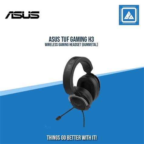 Asus Tuf Gaming H3 Wireless Gaming Headset Gunmetal Bluearm