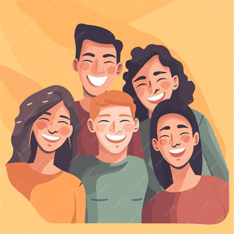 Premium Vector | Illustration of a group of people laughing