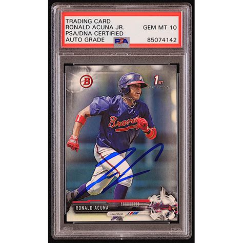 Ronald Acuna Jr Signed Bowman Prospects Bp Rc Psa Auto