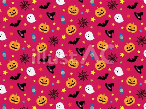 ハロウィンシームレスパターン ピンクイラスト No 1586868無料イラスト フリー素材ならイラストAC