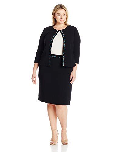 Buy Tahari By Arthur S Levine Women S Plus Size Crepe Skirt Suit With