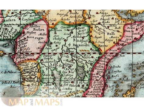 Africae Descriptio Africa Map Mercator Janssonius Mapandmaps