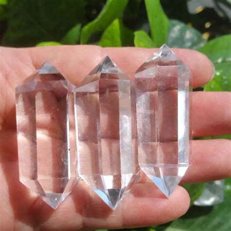 Pcs Aaa Natural Claro Cristal De Quartzo Esp Rito Dupla Varinha