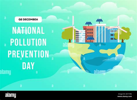 National Pollution Prevention Day Horizontal Banner Illustration Stock