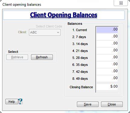 Opening Balances