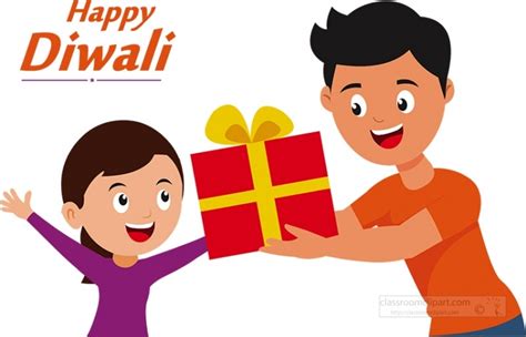 International Holidays Clipart-father giving gift to daughter diwali ...