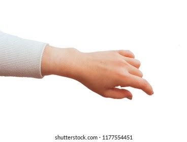 Multiple Female Caucasian Hand Gestures Isolated Stock Photo