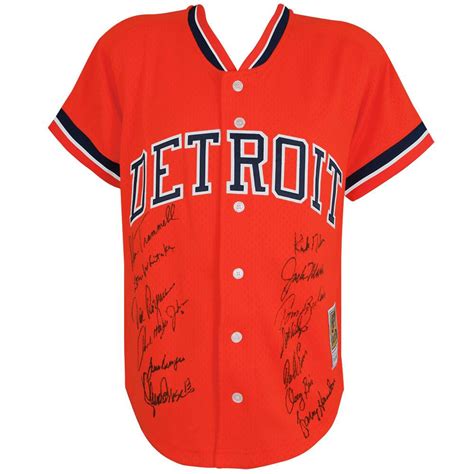 1984 World Series Champions Tigers Jersey Team Signed By 13 With Alan