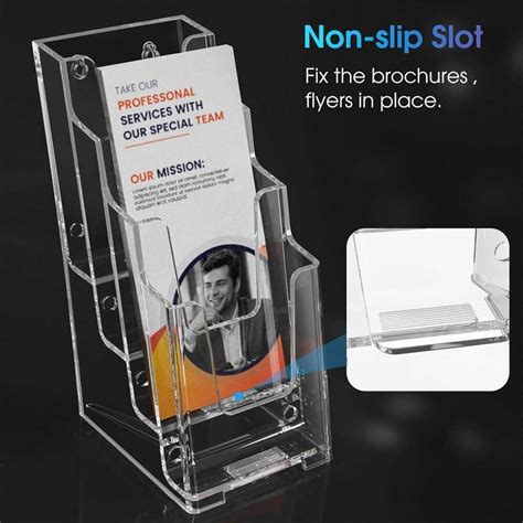 Pcs Acrylic Brochure Holder Inch Wide Tier Clear Literature