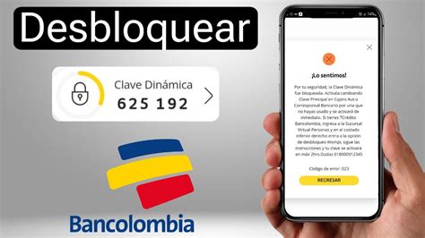 Desbloquear Clave Dinámica Bancolombia con Tarjeta de crédito 2023