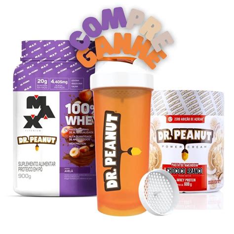 Kit Whey Dr Peanut Pote G Max Titanium Pasta De Amendoim Dr