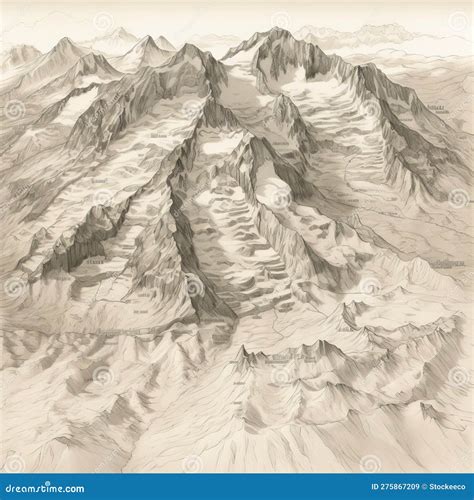 Detailed Tundra Drawing Of Glockner Group Stock Image | CartoonDealer.com #275867209