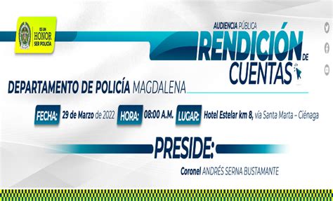 Invitación Rendición De Cuentas Vigencia 2021 Policía Nacional De