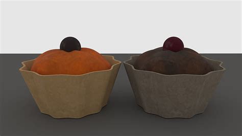 D Model Muffin Cupcakes Vr Ar Low Poly Cgtrader