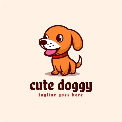 Premium Vector | Vector logo illustration cute doggy mascot cartoon style