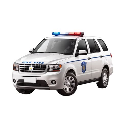 White Police Car Isolated On Background White Police Car Isolated On