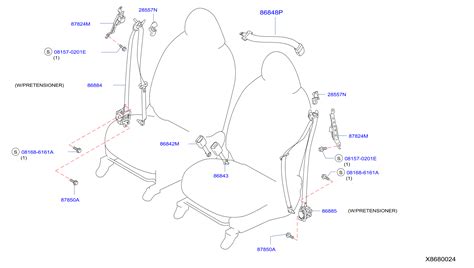 2012 Nissan Versa Seat Belt Lap And Shoulder Belt Right Front