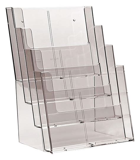 4 Bay A4 Stacked Brochure Holder Plastic Stockist