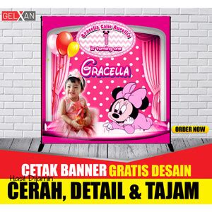 Jual Cetak Spanduk Banner Ulang Tahun Micky Mouse Bisa Request