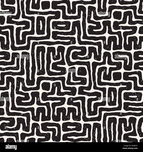 Vector Seamless Geometric Maze Pattern Hi Res Stock Photography And