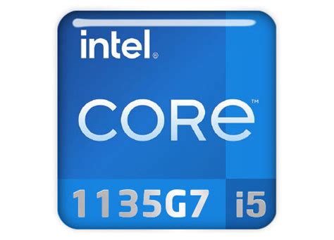 Intel Core i5 1135G7 1"x1" Chrome Effect Domed Case Badge / Sticker Lo ...