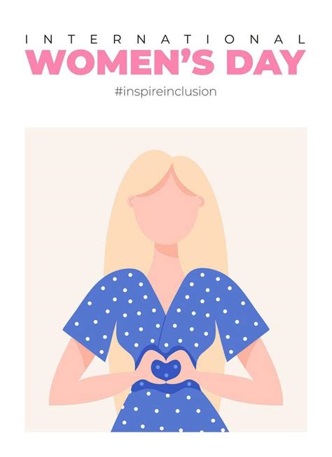 International Womens Day Poster Inspire Inclusion 2024 Campaign Hand Drawn Vector Illustration