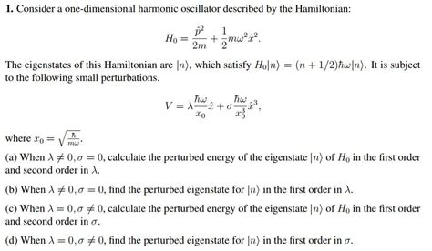 Solved Consider A One Dimensional Harmonic Oscillator Chegg