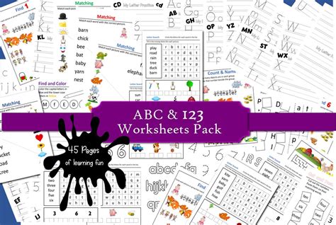 ABC & 123 Worksheets / Letters and Numbers Printables - Etsy