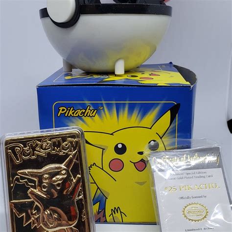 Pikachu Gold Plated Card Etsy