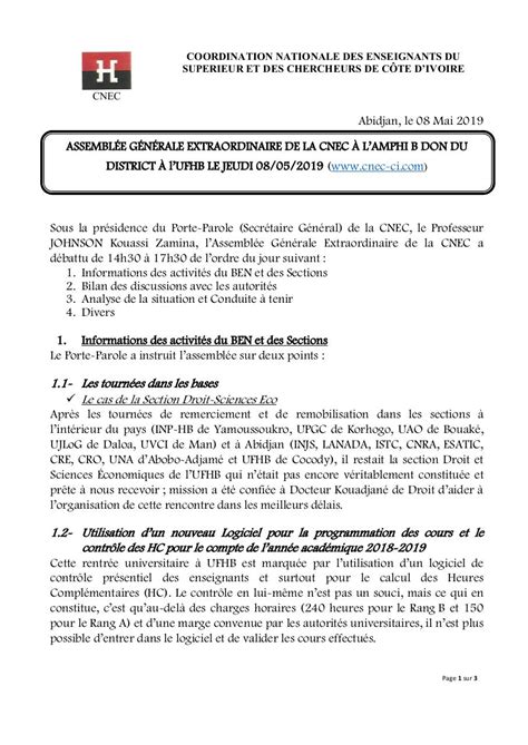 Compte rendu de l Assemblée générale du 08 mai 2019 par BEN Fichier PDF