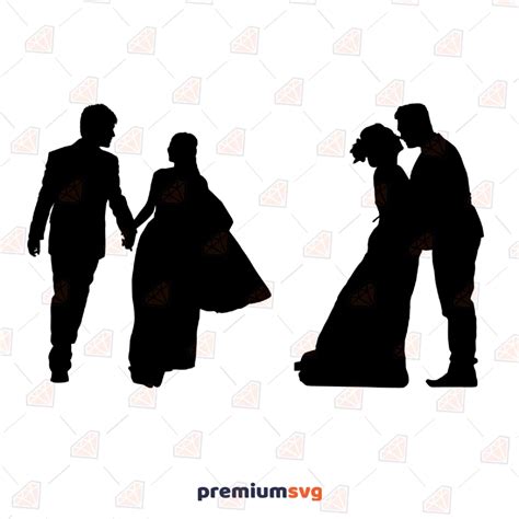 Wedding Couple Silhouette Svg Cut File Wedding Instant Download