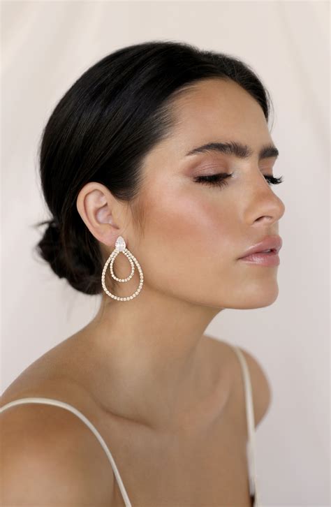 Ettika Layered Crystal Frontal Hoop Earrings Nordstrom Bridal